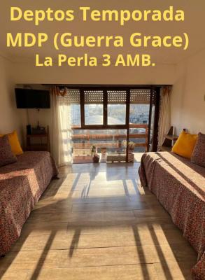 Departamento en alquiler en Mar del Plata. 3 ambientes, 2 baños y capacidad de 3 a 8 personas. 