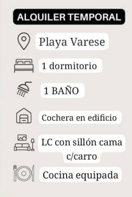 Departamento en alquiler en Mar del Plata. 2 ambientes, 1 baño y capacidad de 1 a 4 personas. 